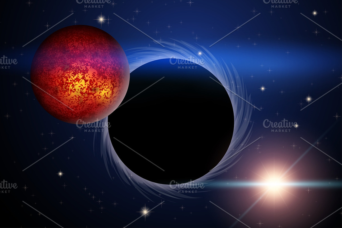 Background of Space with Black Hole in Illustrations - product preview 8