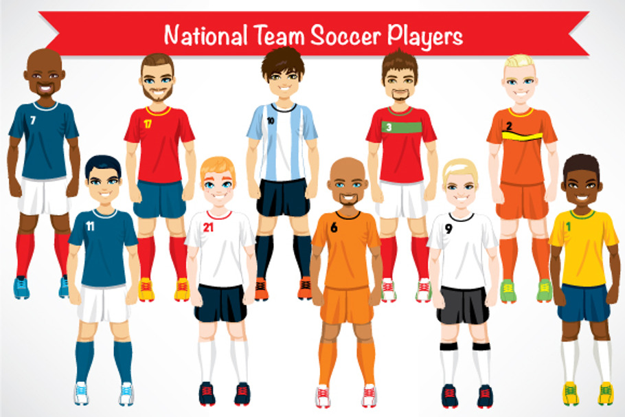 National Team Soccer Players in Illustrations - product preview 8
