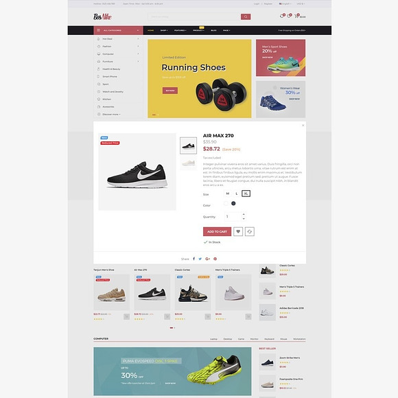 Bos Nike - Shoes, Sports Gear, Fashi in Website Templates - product preview 3