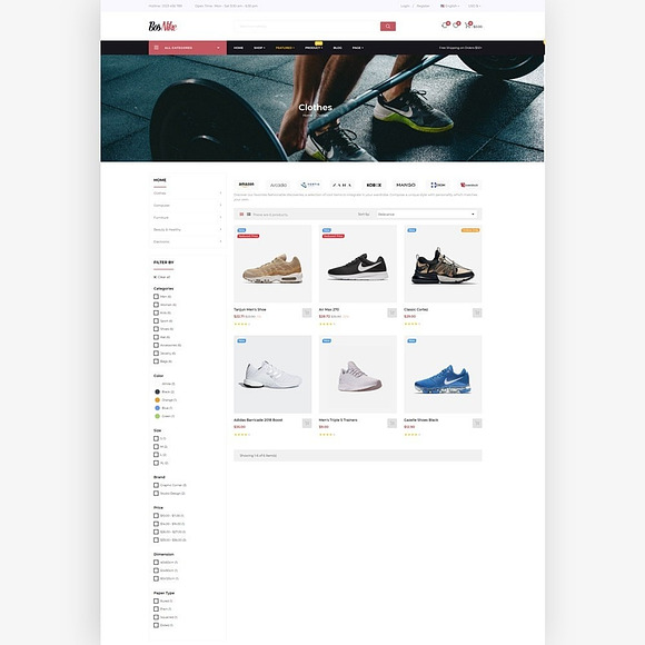 Bos Nike - Shoes, Sports Gear, Fashi in Website Templates - product preview 4
