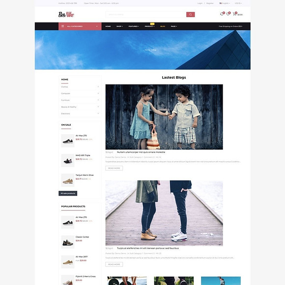 Bos Nike - Shoes, Sports Gear, Fashi in Website Templates - product preview 6