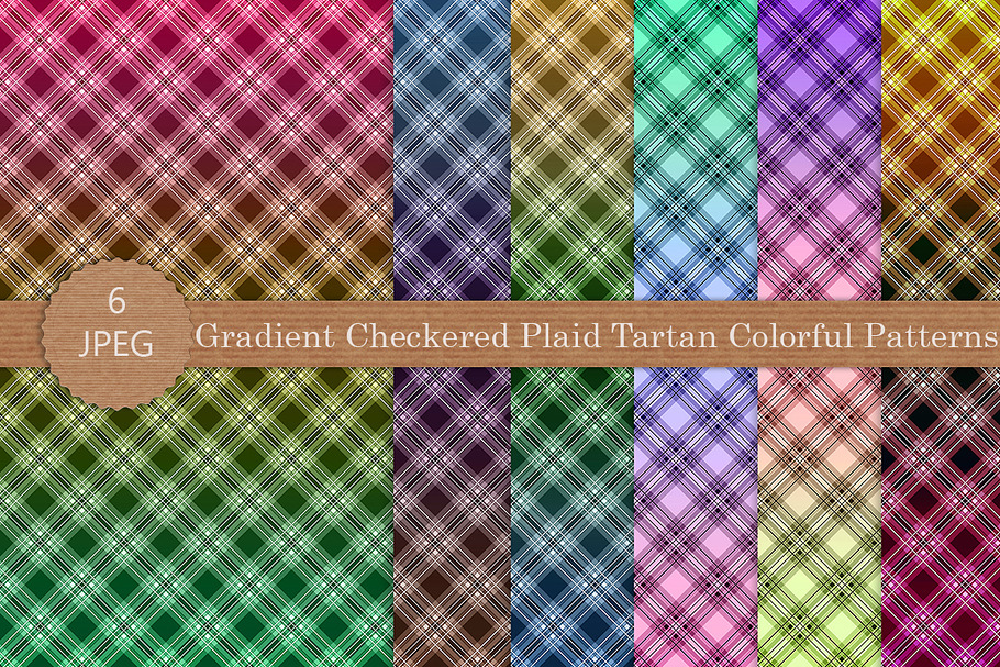 Gradient Checkered Plaid Patterns