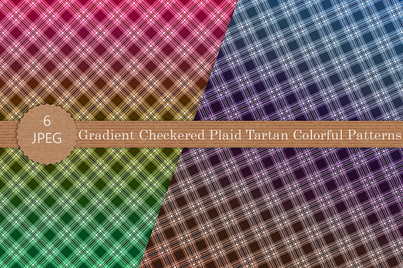 Gradient Checkered Plaid Patterns in Graphics - product preview 2