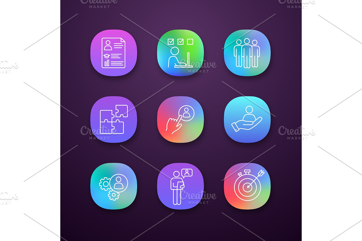 Business management app icons set in Icons - product preview 8