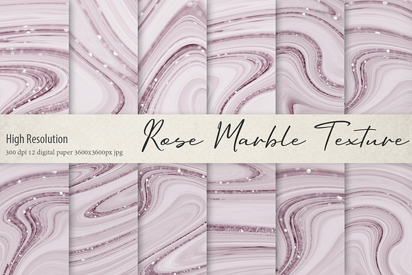 Rose and Glitter Marble Textures