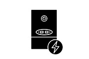 Electric heating boiler glyph icon