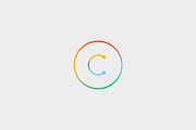 Abstract colorful line letter C logo