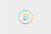 Abstract colorful line letter B logo