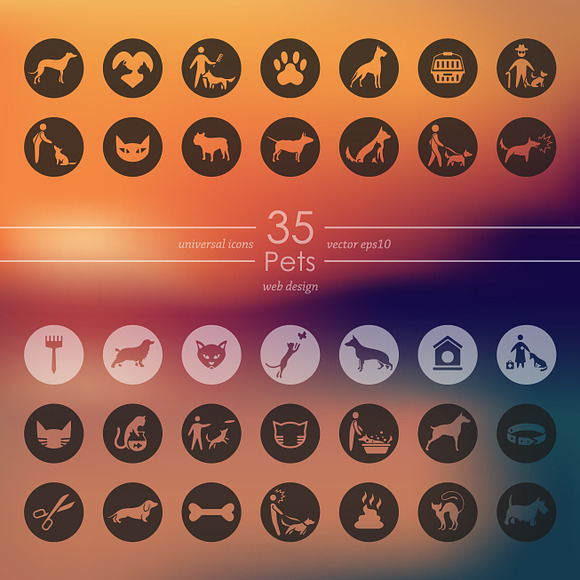 35 PETS icons in Graphics - product preview 1