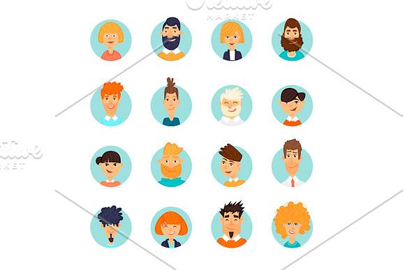 People avatars set in Illustrations - product preview 1