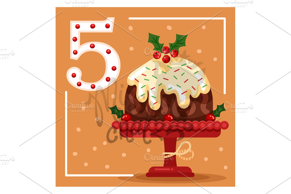 December 5: Christmas Pudding Cake in Illustrations - product preview 8