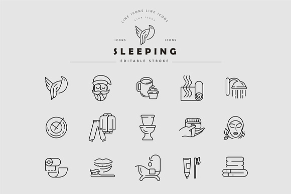 Time to sleep icons collection in Icons - product preview 2