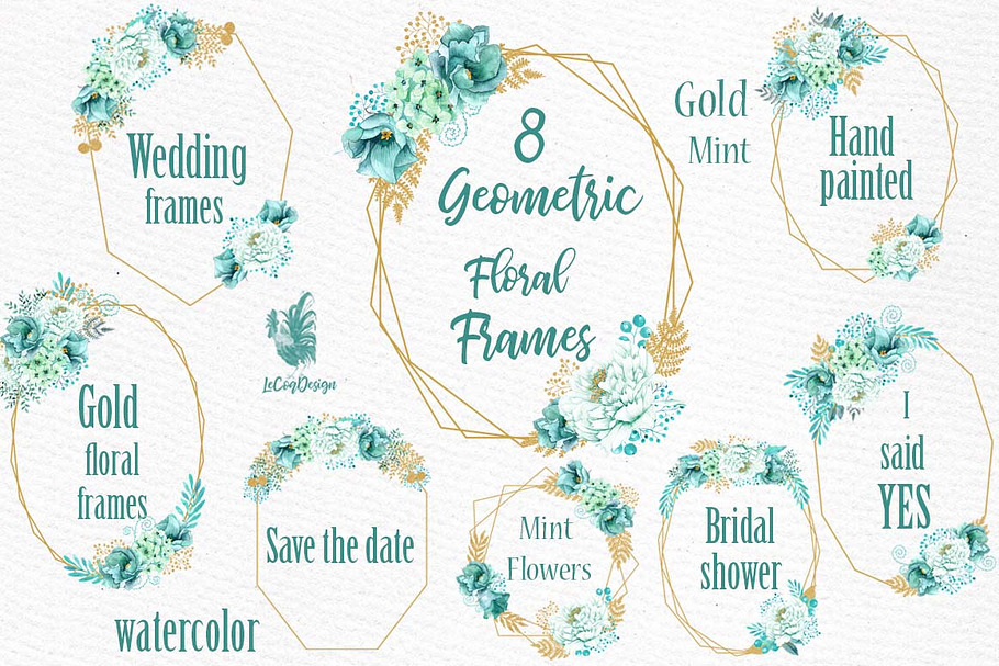 Geometric Floral Frames clipart in Illustrations - product preview 8