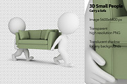 3D Small People Carry a Sofa