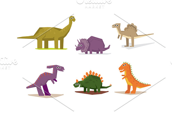 Dinosaurs set, cute geometric