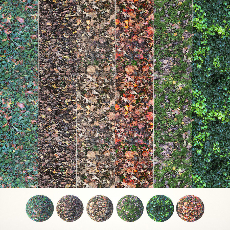 6 Seamless Leaf Material Textures  in Organic - product preview 10