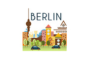 City street, Berlin travel poster
