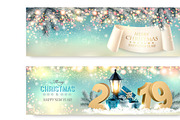 Holiday christmas light banners