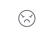 Angry Emoji concept line editable