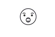 Anguished Emoji concept line