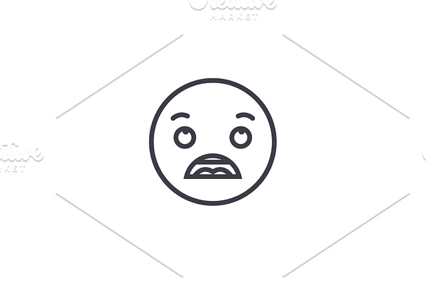 Astonished Emoji concept line