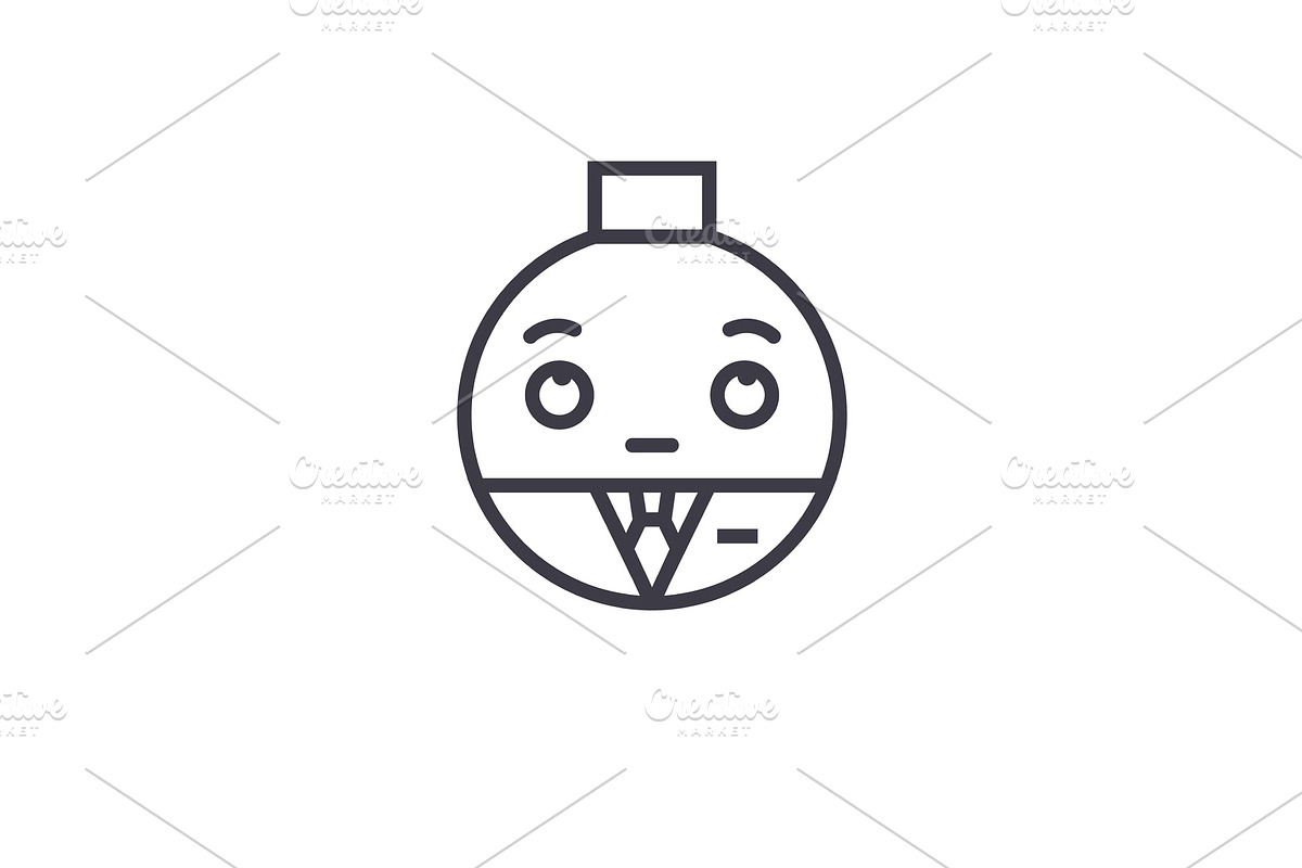 Businessman Emoji concept line in Illustrations - product preview 8