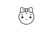 Cute Girly Emoji concept line