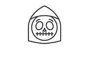Death Emoji concept line editable