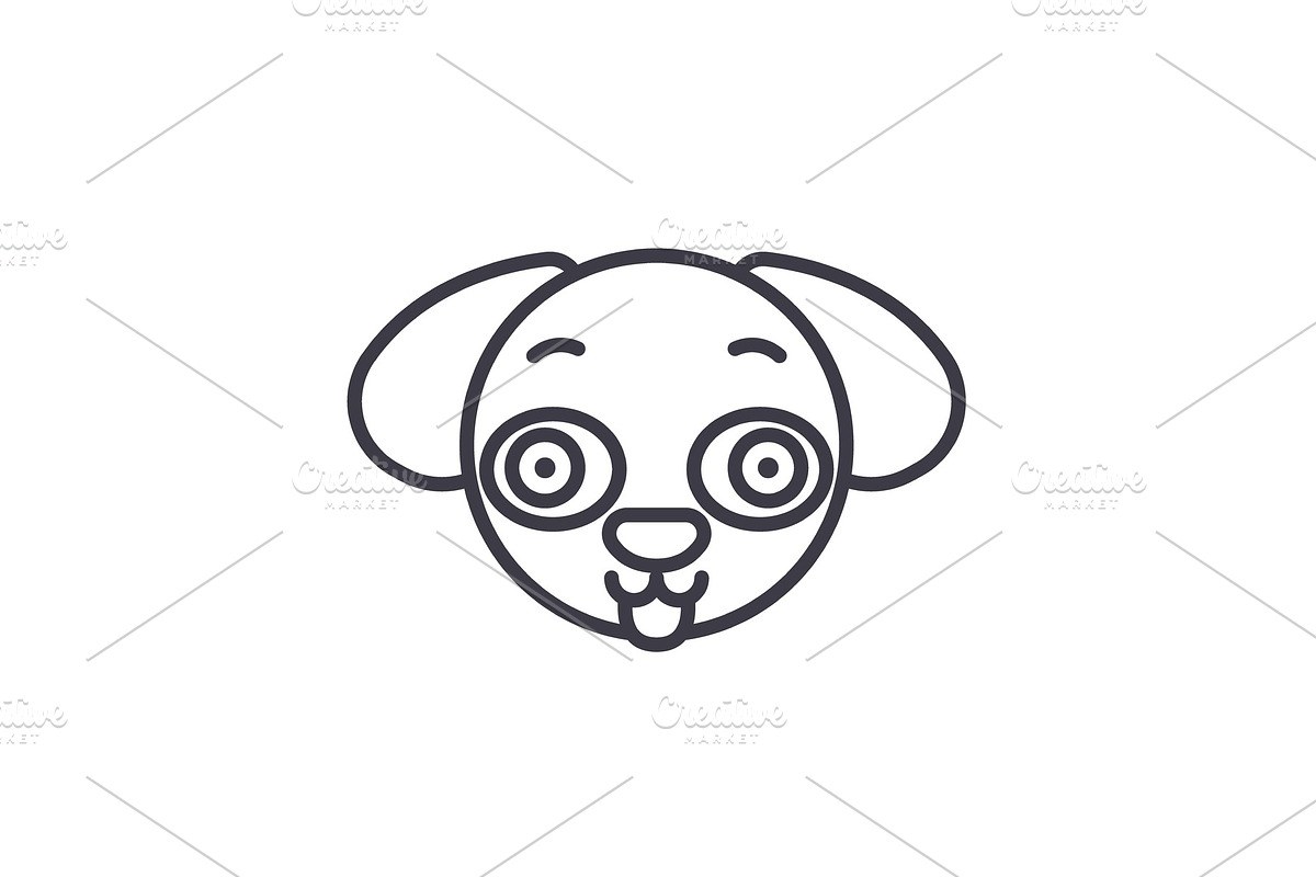 Doggy Emoji concept line editable in Illustrations - product preview 8