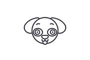 Doggy Emoji concept line editable