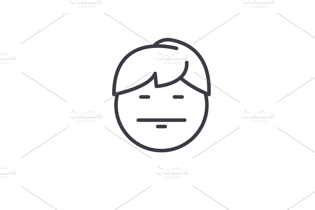 Emo Emoji concept line editable in Illustrations - product preview 8