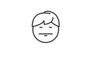 Emo Emoji concept line editable