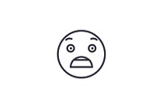 Fearful Emoji concept line editable