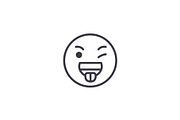 Funny Emoji concept line editable