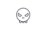 Ghost Emoji concept line editable
