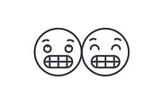 Grimacing Emoji concept line