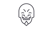 Grimacing Mask Emoji concept line
