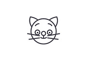 Happy Cat Emoji concept line
