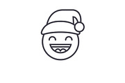 Happy New Year Emoji concept line