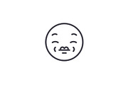 Kissing Emoji concept line editable