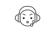 Music Listening Emoji concept line