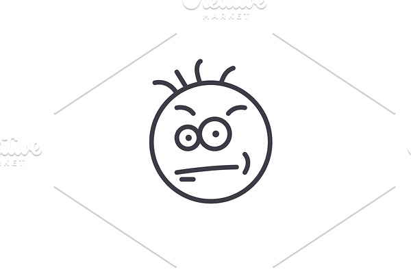 Nerdy Geek Emoji concept line