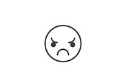 Sad Emoji concept line editable
