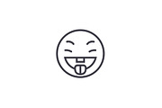 Savoring Food Emoji concept line