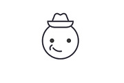 Smiling Emoji With Hat Emoji concept