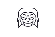 Vampire Emoji concept line editable