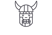 Viking Emoji concept line editable