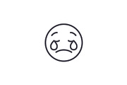 Weeping Emoji Emoji concept line