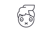 Zipped Mouth Emoji concept line