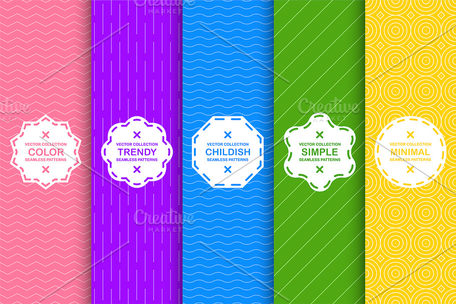 Vibrant seamless simple patterns in Patterns - product preview 8